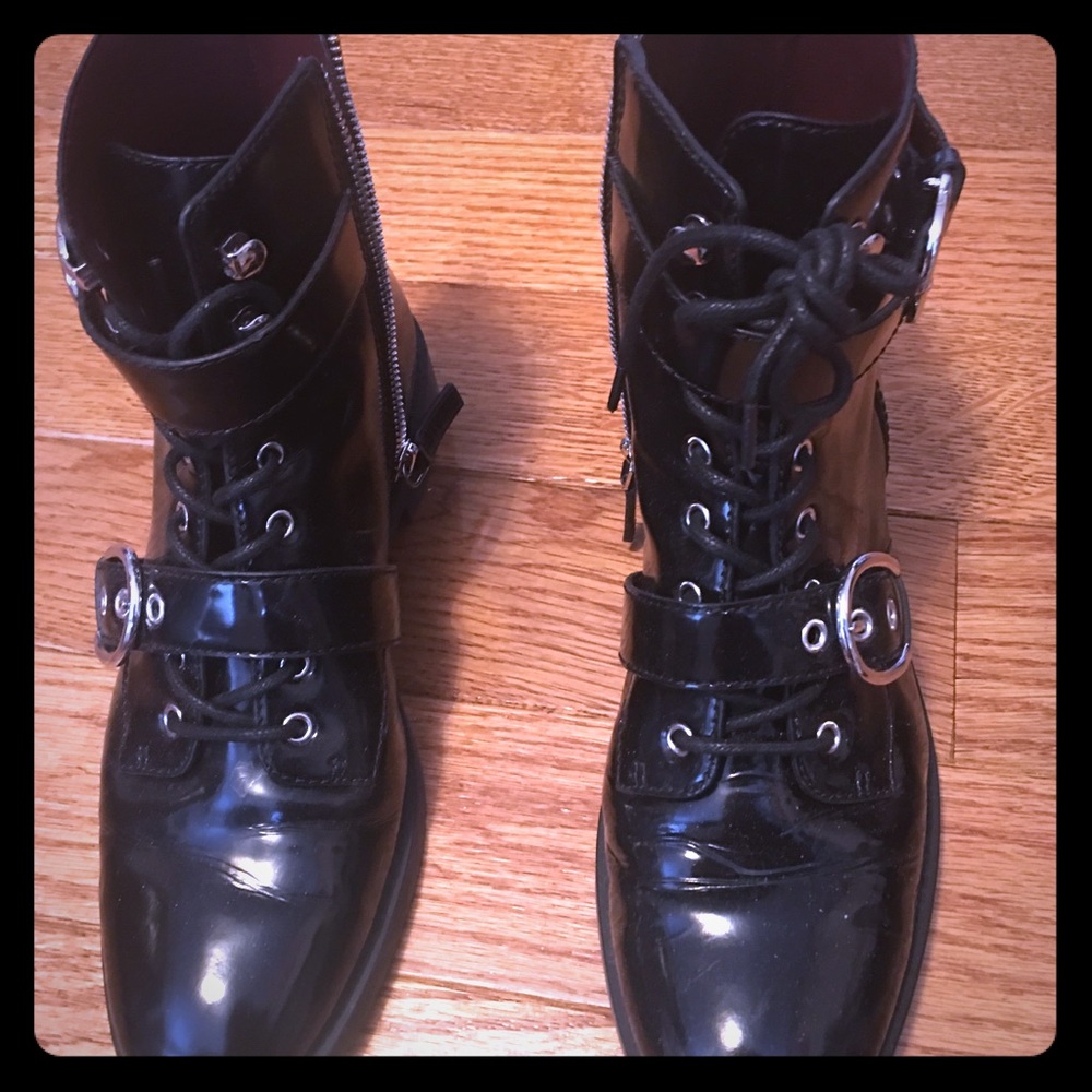 Marc Jacobs patent combat boots